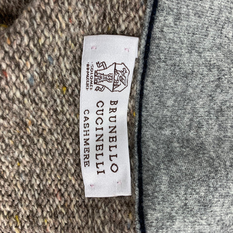 BRUNELLO CUCINELLI Size 42 Oatmeal Tan Heather Cashmere Half Zip Pullover