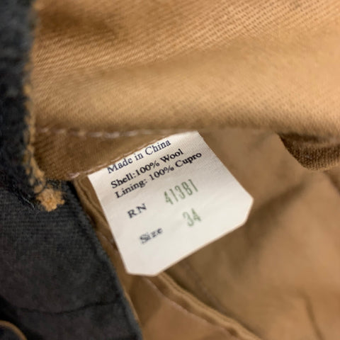RRL by RALPH LAUREN Size 34 Olive Wool Button Fly Casual Pants