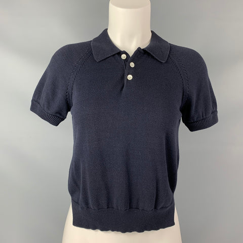 COMME des GARCONS TRICOT Size S Navy Short Sleeve Polo Shirt