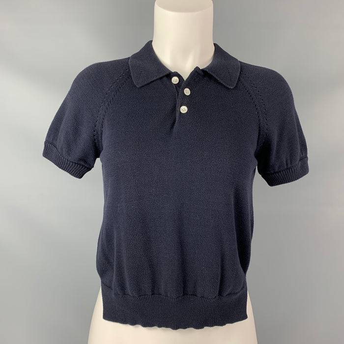 COMME des GARCONS TRICOT Talla S Polo Manga Corta Azul Marino