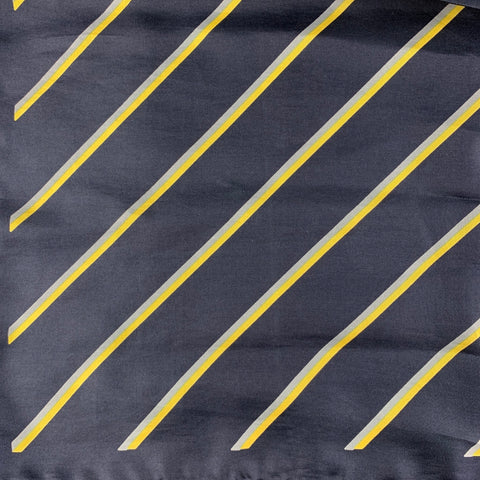 VINTAGE Navy Yellow Silk Pocket Square