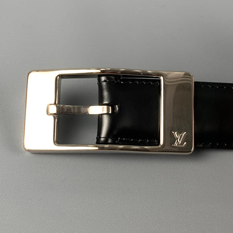 LOUIS VUITTON Size 40 Black Leather Belt