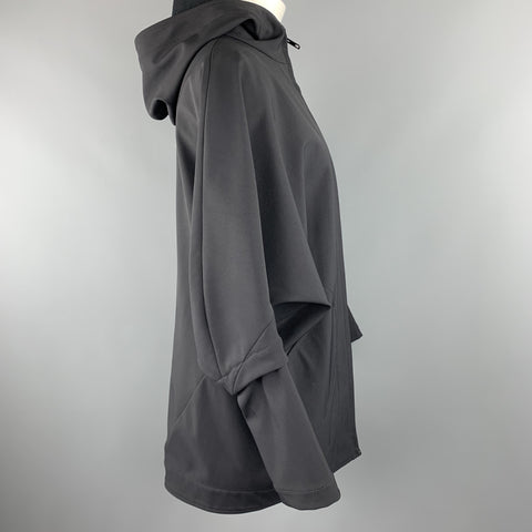 ZERO + MARIA CORNEJO Taille 4 Veste à capuche Batwing en nylon noir mélangé