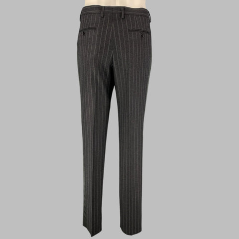 DOLCE & GABBANA Size 40 Regular Gray Chalkstripe Virgin Wool Shawl 3 Piece Suit