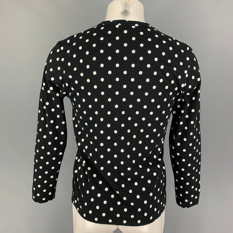 COMME des GARCONS PLAY Size S Black White Polka Dot Cotton Crew-Neck T-shirt