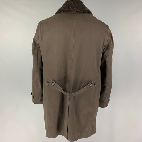 PAUL SMITH Taille XXL Manteau doublure amovible en coton polyester marron