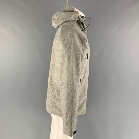 ISAORA Size S Grey Nailhead Hooded Jacket