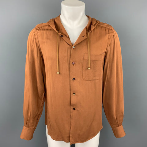 Vintage JEAN PAUL GAULTIER Size 40 Tan Cotton Hooded Shirt Jacket