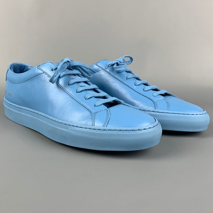 COMMON PROJECTS Size 10 Light Blue Leather Sneakers