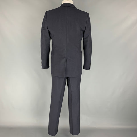 BURBERRY LONDON Size 40 Navy Glenplaid Wool / Mohair Single Breasted Suit