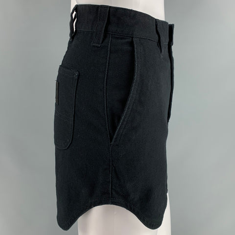 CARHARTT Taille XS Mini-jupe asymétrique en coton noir