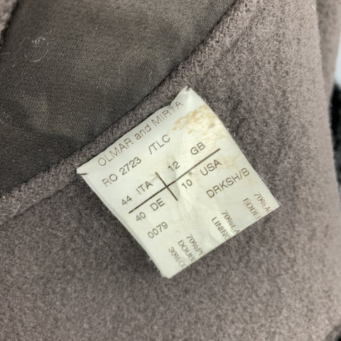 RICK OWENS Size 10 Gray Metallic Leather Patchwork Shearling Collar Tied Jacket