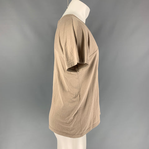 MARNI Size M Taupe Solid Cotton Scoop Neck T-shirt