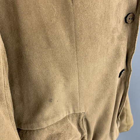 NIGEL PRESTON Taille S Veste à revers pointu en daim marron taupe