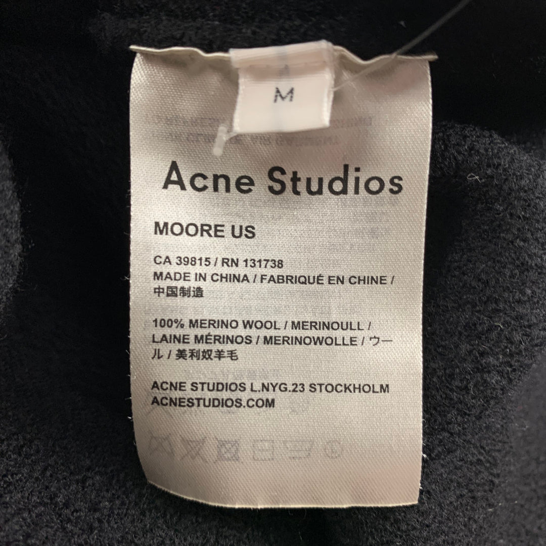 ACNE STUDIOS Size M Black Knit Merino Wool High Collar Sweater