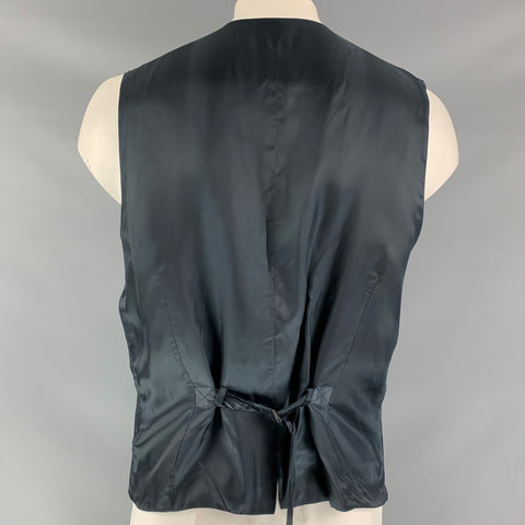 DOLCE &amp; GABBANA Taille 46 Gilet bleu marine boutonné en laine unie et mohair