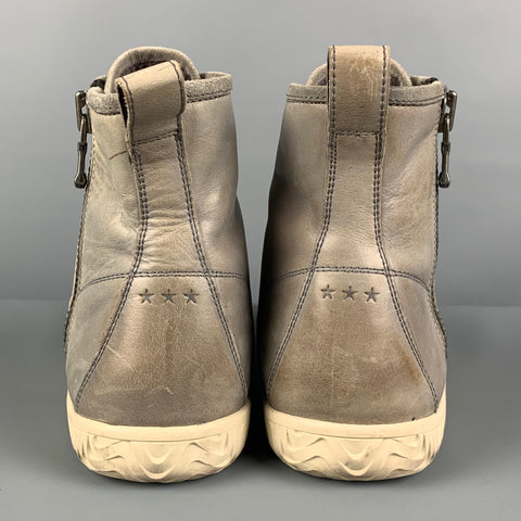 JOHN VARVATOS * U.S.A. Size 9 Grey Leather Lace Up Boots