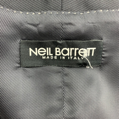 NEIL BARRETT Size 38 Black Pinstripe Wool Double Breasted Vest