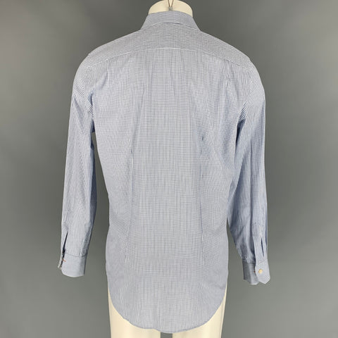 PAUL SMITH Size M Blue & White Checkered Cotton Button Down Long Sleeve Shirt