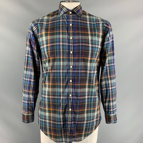SID MASHBURN Size M Blue Multicolour Plaid  Long Sleeve Shirt