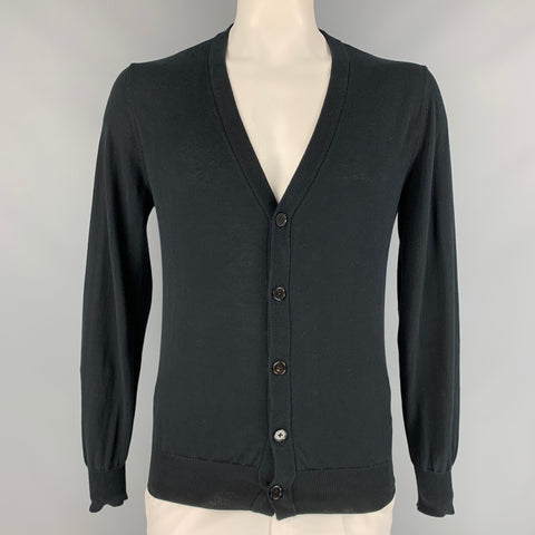 MAISON MARTIN MARGIELA Size L Black Cotton Buttoned Cardigan