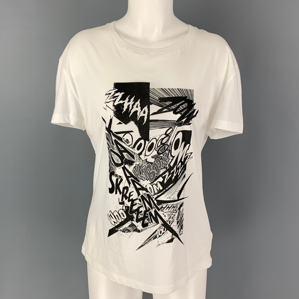 CELINE ホワイト Tシャツ M CELINE（セリーヌ） 25AW ロゴ刺繍 ルグラン リンガーTシャツ ホワイト