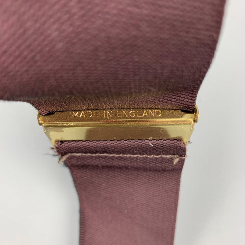 THURSTON LONDON Burgundy Leather Suspenders