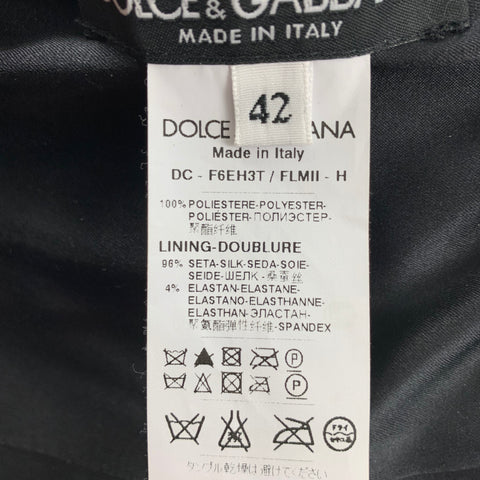 DOLCE &amp; GABBANA Taille 6 Robe à ourlet sirène en polyester à paillettes dorées et noires