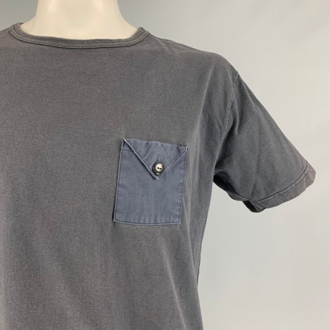 NIGEL CABOURN Size L Navy Cotton Crew-Neck T-shirt