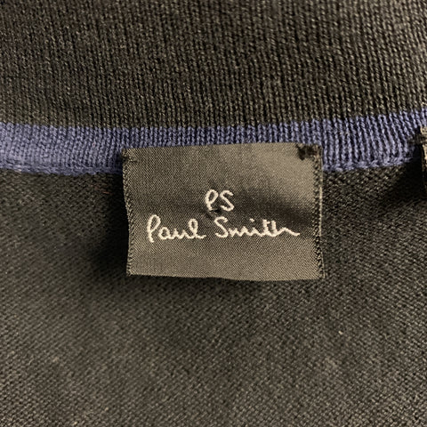 PS by PAUL SMITH Size S Navy Cotton Contrast Trim  Buttoned Cardigan Sweater