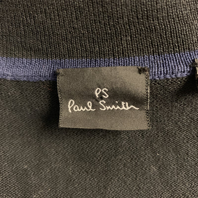 PS by PAUL SMITH Size S Navy Cotton Contrast Trim  Buttoned Cardigan Sweater