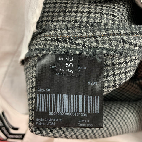 CALVIN KLEIN 205W39NYC Size 34 Grey Black Houndstooth Wool Tuxedo Dress Pants