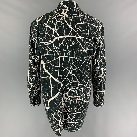 SKINGRAFT Size XL Black White Marbled Cotton Long Sleeve Shirt