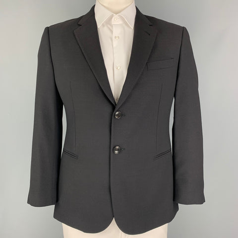 GIORGIO ARMANI Taille 40 Manteau de sport à revers cranté en laine Lana à chevrons noirs