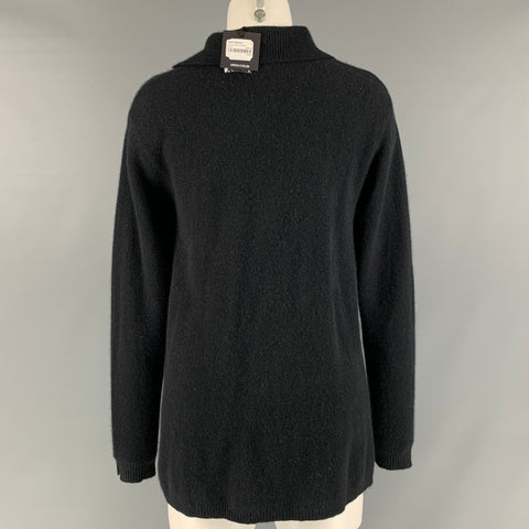 JARBO Size S Black Wool Blend Solid Hidden Snaps Cardigan