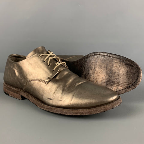 DEL CARLO Size 8 Gold Metallic Leather Lace Up Shoes