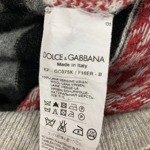 DOLCE &amp; GABBANA Talla XS Jersey de lana con cuello redondo a rayas grises y negras