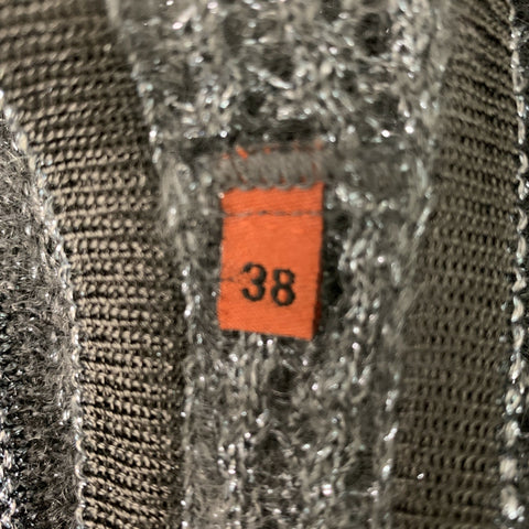 MISSONI Size 2 Grey Silver Mohair Blend Knitted Casual Top