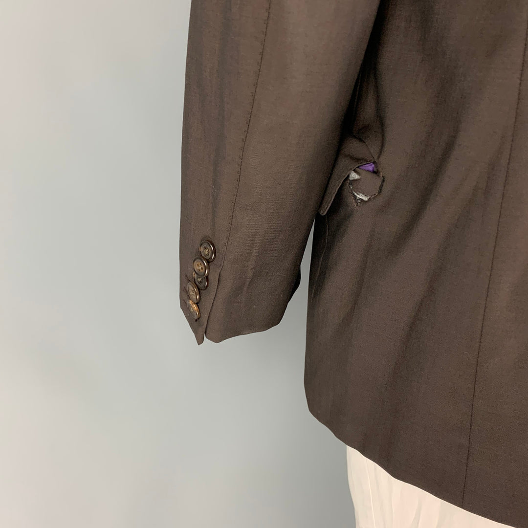 PAUL SMITH Size 44 Brown Wool / Mohair Single Breasted Sport Coat