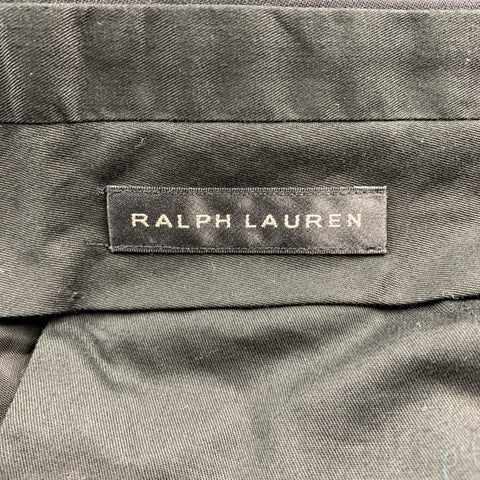 RALPH LAUREN Black Label Size 37 Black Wool Side Tabs Dress Pants