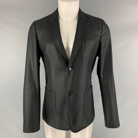MARC JACOBS Taille 38 Manteau de sport en coton tissé noir en polyester à revers cranté