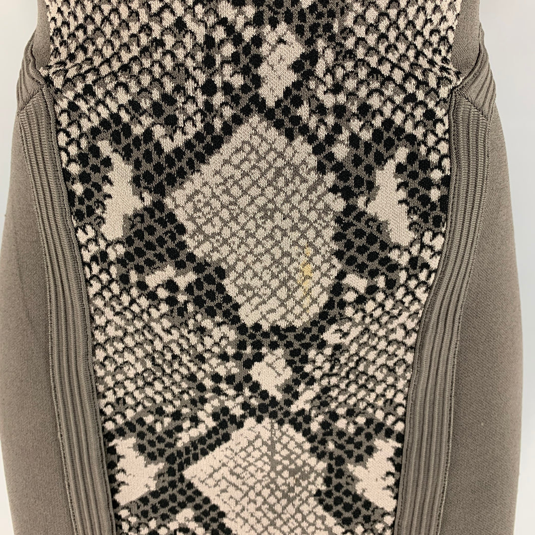 DIANE VON FURSTENBERG Size S Grey Taupe Rayon Blend Snake skin print Dress