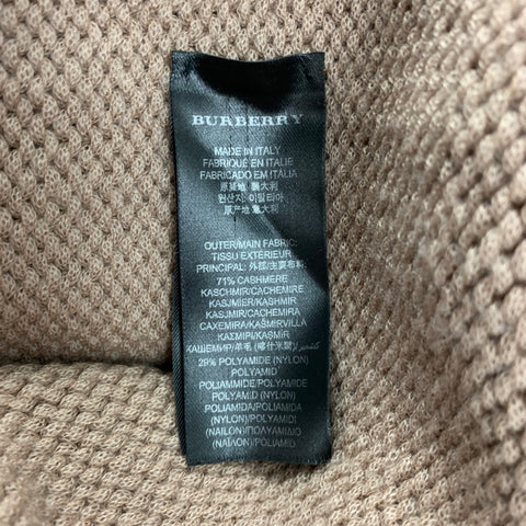 BURBERRY PRORSUM Printemps 2015 Taille M Tan Tricoté Cachemire Mélange Patch Pocket Cardigan Pull