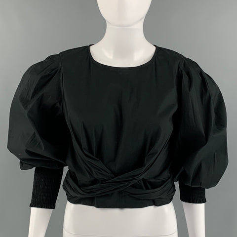 VERONICA BEARD Size 2 Black Cotton Blend Long Sleeve Casual Top