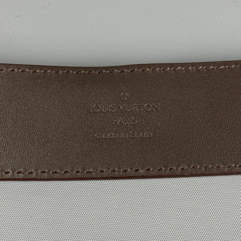 LOUIS VUITTON Size 40 Grey Taiga Leather Belt