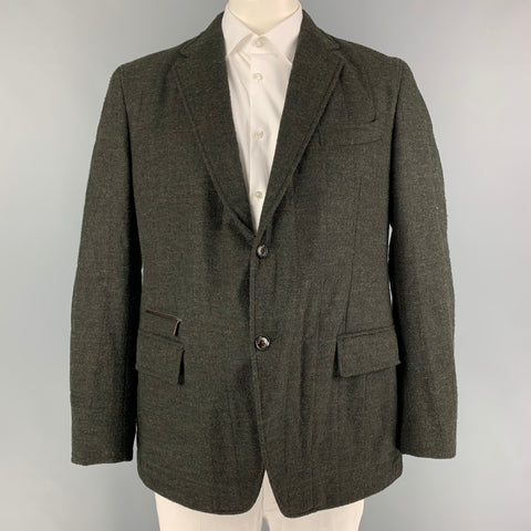 ERMENEGILDO ZEGNA Size 48 Hunter Green Heather Alpaca Blend Sport Coat