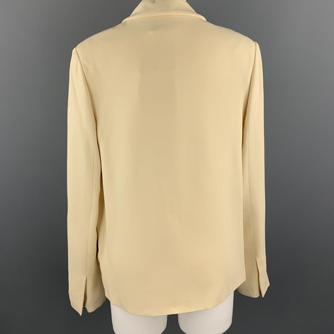 CHLOE Size 8 Cream Silk Blend Shawl Collar Blazer
