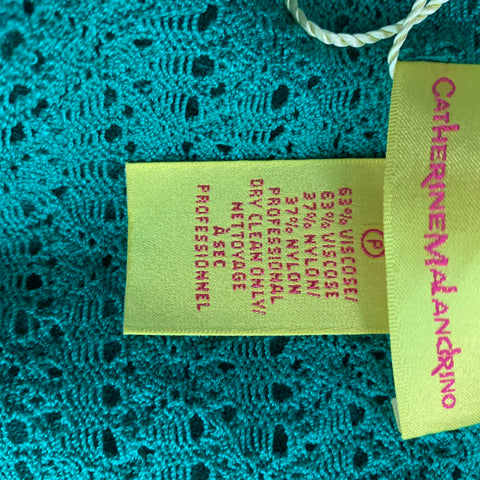 CATHERINE MALANDRINO Size S Green Viscose Blend Textured Pullover