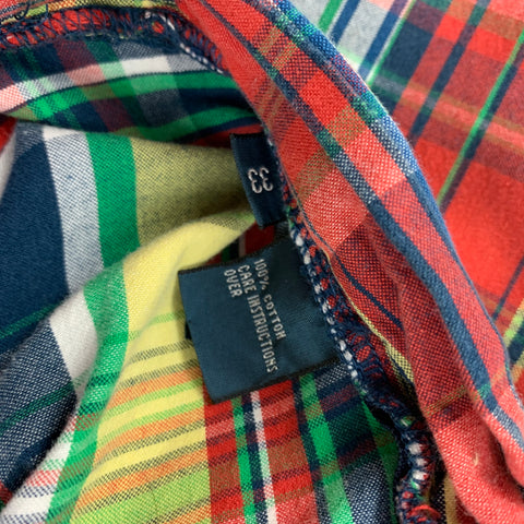 POLO by RALPH LAUREN Size 33 Multi-Color Plaid Cotton Zip Fly Shorts