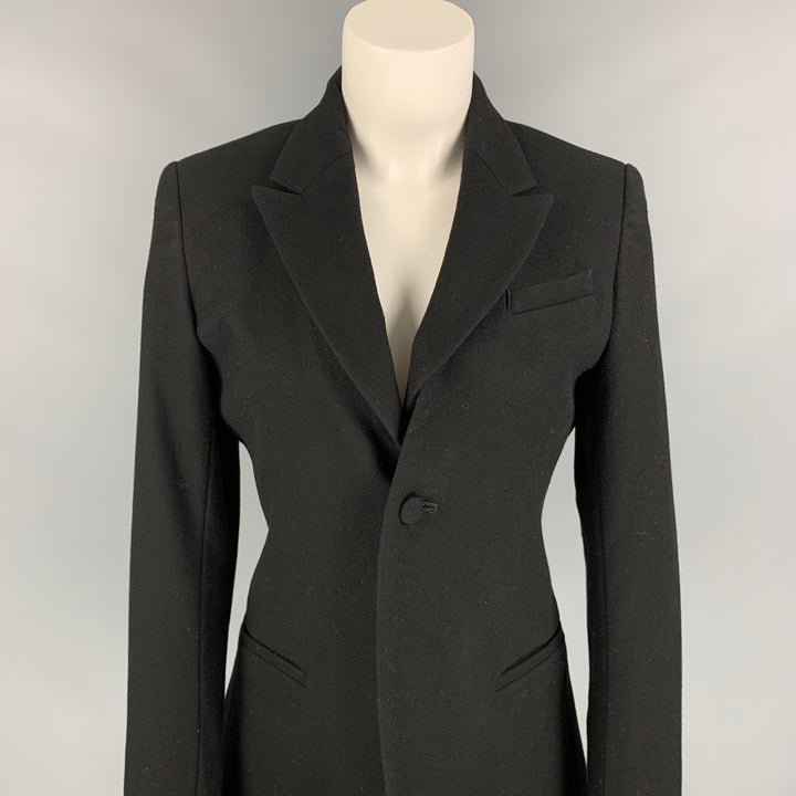 MIHARAYASUHIRO Size 2 Black Wool Blend Removable Collar Jacket